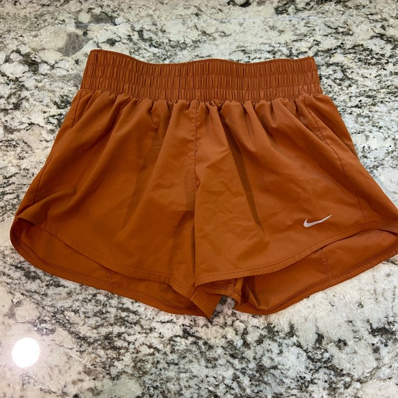 Nike Orange Athletic Shorts with Elastic Waistband - Picture 1 of 3